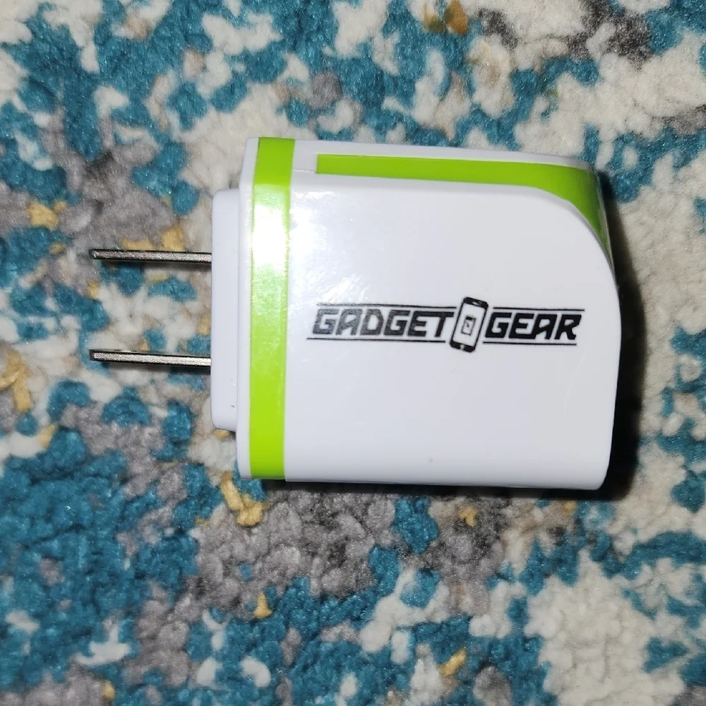 White and Green Tablet Charger